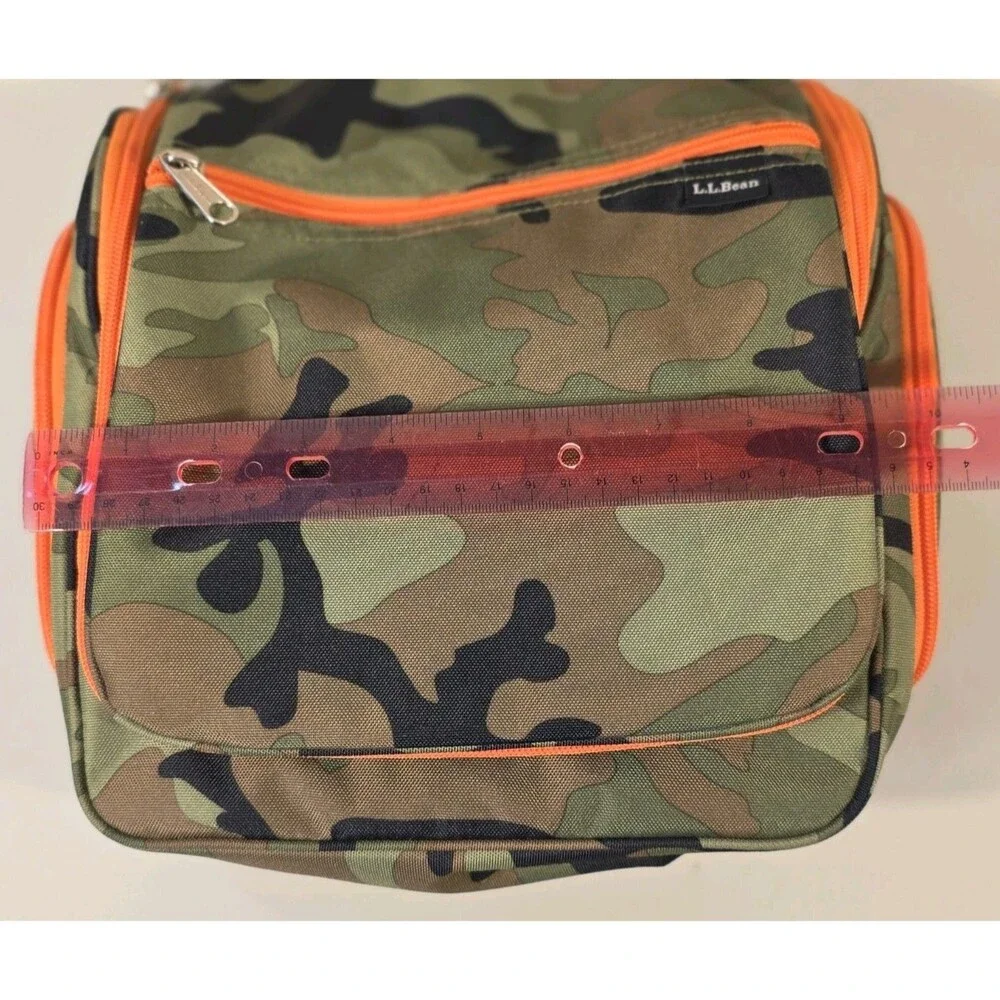 LL Bean Messenger Commuter Bag Camo Orange  Padded Organizer Missing Strap
